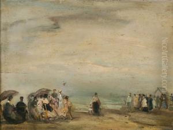 View On A Crowded Beach - view 1