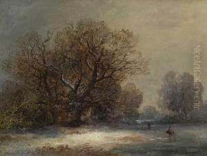 Winterlandschaft. by Theodor Verhas