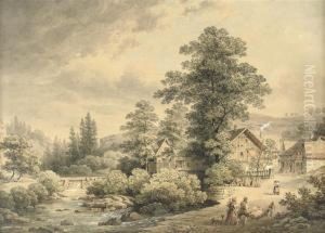 A Small Village In The Mountains by Theodor Verhas