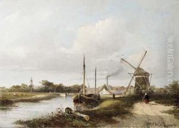 A View Of A Town By A River - view 1