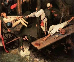 Netherlandish Proverbs (detail) 2 by Pieter the Elder Bruegel
