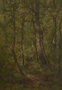 Cerf Et Biches En Foret by Isidore Verheyden