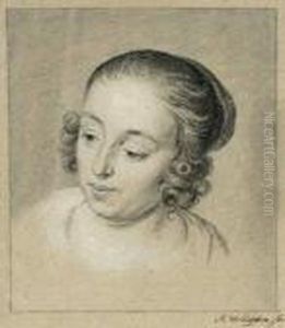 Portrat Einer Jungen Frau, Im Halbprofil Nach Links Schauend by Mattheus Verheyden