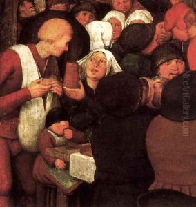Peasant Wedding (detail) 6 by Pieter the Elder Bruegel