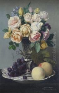 Natura Morta Di Fiori. by Adrien Joseph Verhoeven-Bell