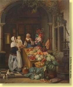 Conversation Avec La Marchande De Fruits by Adrien Joseph Verhoeven-Bell