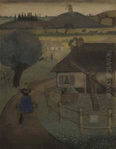 French Landscape With Farm Houses. 1892. by Jan Verkade