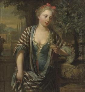 A Young Woman Holding A Flower
