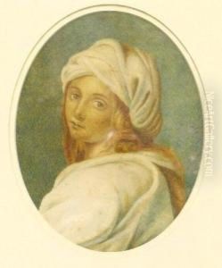 Oval Portrait Of A Girl by Jan Vermeer Van Delft