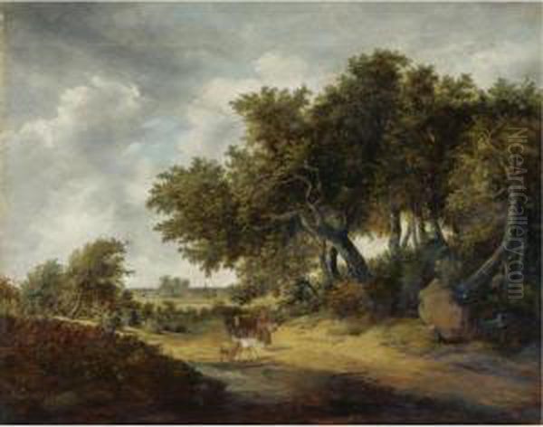 Travelers On A Sandy Road - view 1