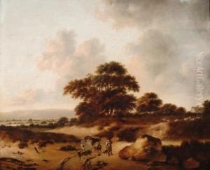 A Landscape With Shepherdand Stock On The Foreground by Jan Wijnants