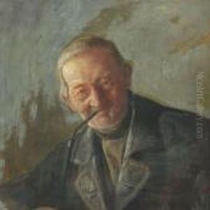 Man Smoking His Pipe by Gustav Vermehren