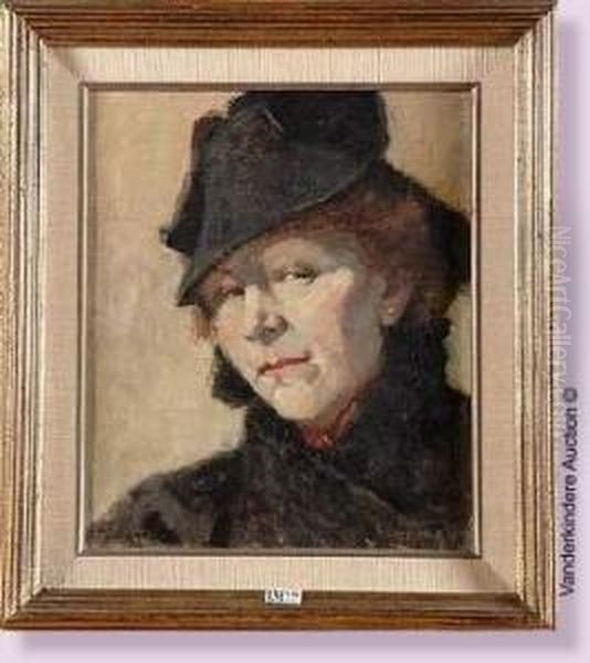 Portrait De Femme Au Chapeau Noir - view 1