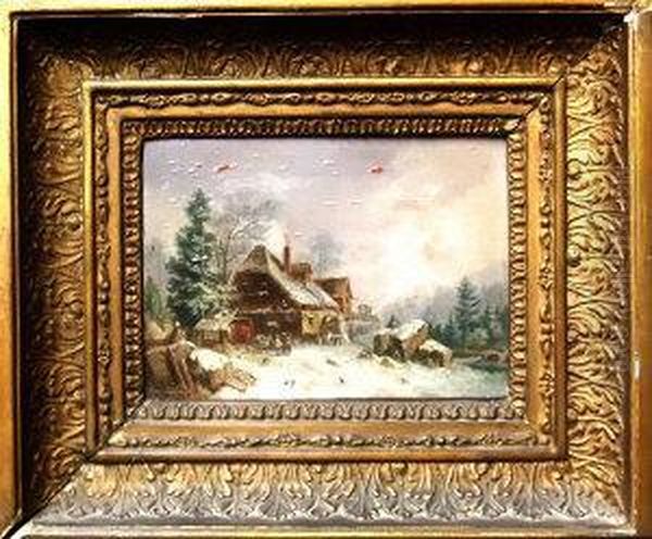 Watermill In A Winter Landscape - view 1