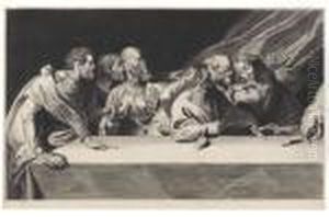 Das Letzte Abendmahl (probedruck Der Linken Halfte) by Cornelis Van Der Meulen