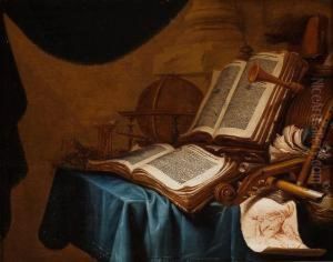Vanitasstillleben Mit Sanduhr by Jan Vermeulen