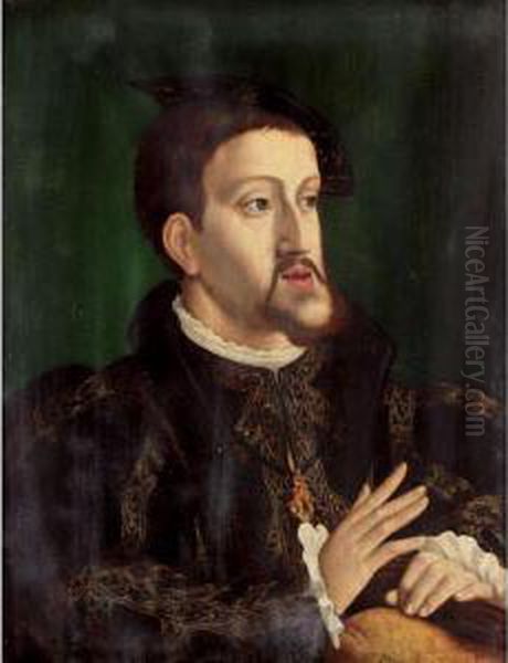 Portrait Of The Emperor Charles V by Jan Cornelisz Vermeyen