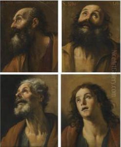 Saint Andrew; An Apostle; Saint Simeon; Saint John Theevangelist by Giuseppe Vermiglio