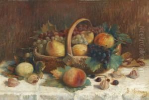 Stillleben Mit Fruchtekorb by Francois Vernay