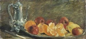 Nature Morte A La Cafetiere Et Au Plat De Fruits by Francois F.Miel, Dit Vernay