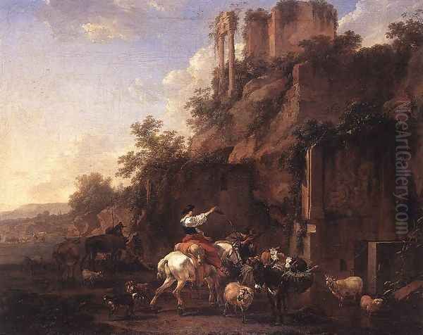 Rocky Landscape with Antique Ruins c. 1657 - view 1