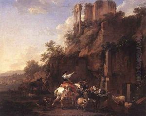 Rocky Landscape with Antique Ruins c. 1657