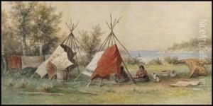 Canoe Encampment by Frederick Arthur Verner