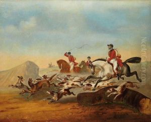 Scene De Chasse A Courre Au Loup