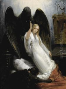L'ange De La Mort Ou La Jeune Fille Et La Mort by Horace Vernet