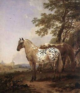 Landscape with Two Horses by Nicolaes Berchem