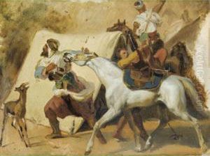 Etude Pour La Prise De La Smalah D'abd El Kader by Horace Vernet