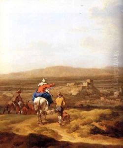 Italian Landscape with Mountain Plateau (detail) by Nicolaes Berchem