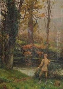 Fishing On The Riverbank by Arthur Langley Vernon