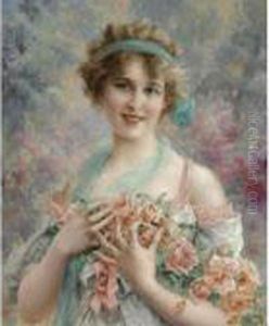 Fille Aux Roses by Emile Vernon