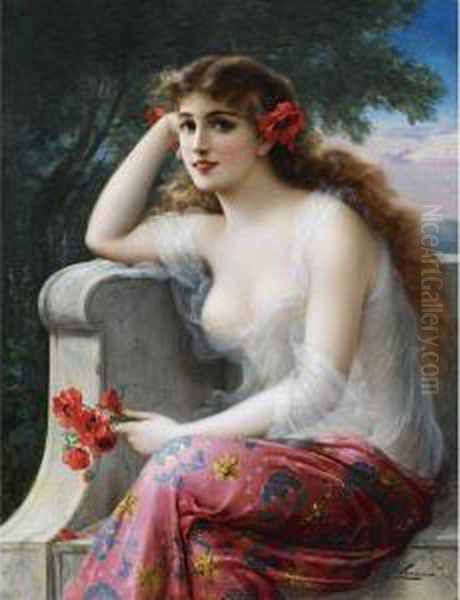 Young Beauty With Poppies - view 1