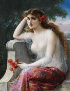 Young Beauty With Poppies Young Beauty With Poppies
