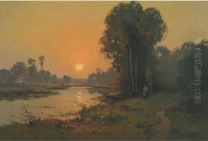 Romantic Spot By The River, Evening Romantic Spot By The River, Evening