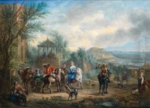An Elegant Company Departing For The Hunt