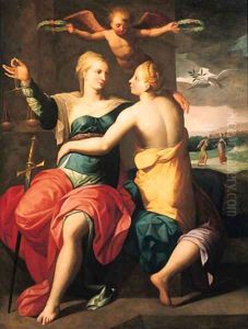 Justice embracing Peace by Jacob De Backer