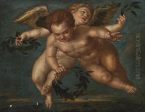 Putti Holding Laurel Wreaths