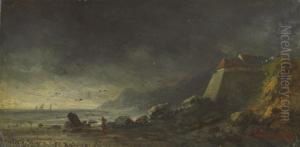 A Coastal Landscape Under A Dark Sky, Near Audresselles A Coastal Landscape Under A Dark Sky, Near Audresselles