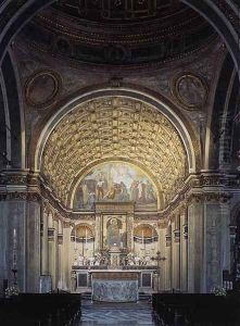 Interior view toward choir 1485 by Donato Bramante