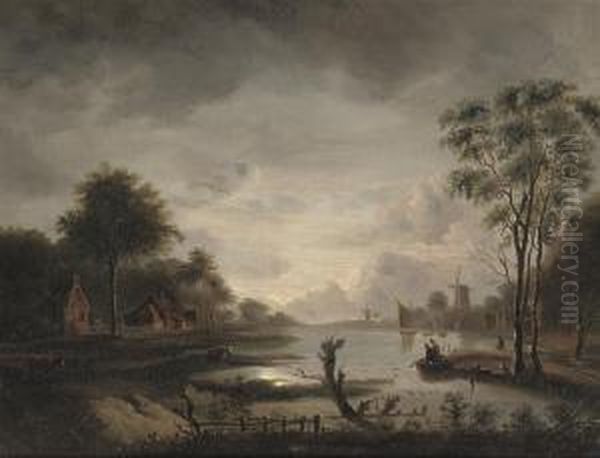 Fishing At Nightfall - view 1