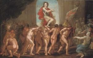 A Sketch For A Mural In St, George's Hall, Windsor Castle, Showing King William Iii Enthroned In Glory A Sketch For A Mural In St, George's Hall, Windsor Castle, Showing King William Iii Enthroned In Glory