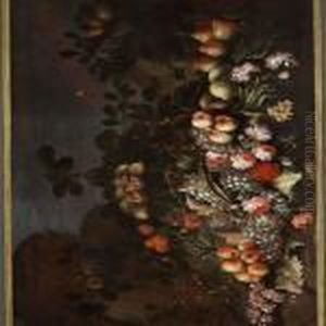 Still Life With Flowers And Fruit by Agostino Verrocchi