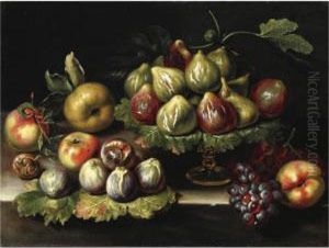 Natura Morta Con Fichi, Mele E Uva by Agostino Verrocchi