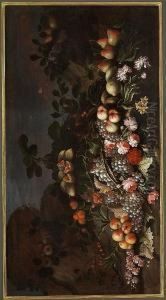 Stilleben With Flowers And Fruit by Agostino Verrocchi