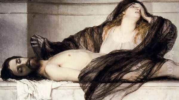 Mary Magdalene crying for the dead Christ - view 1