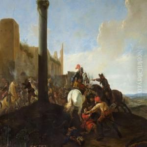 Battle Scene Outside The Town Wall