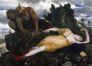 Sleeping Diana Watched by Two Fauns 1877